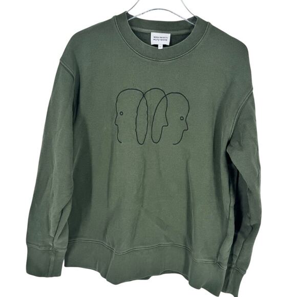 Norse Projects Geoff McFetridge Arnes Faces Sweatshirt Green Medium